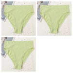 3Pcs/Set Seamless Panties Women High Waist Briefs High Cut Sports Bottom Underwear Female Stretch Rib Underpants Sexy Lingerie