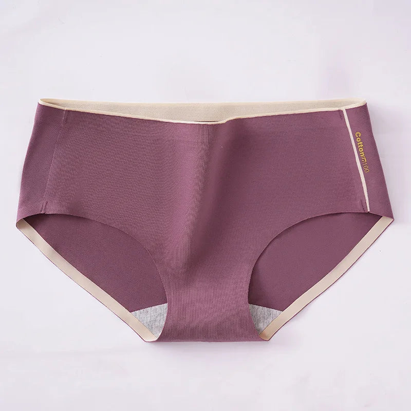 1 Pack Seamless Panties for Women Comfort Underwear Low-Rise Lingerie Ladies Cotton Crotch Briefs M-XL