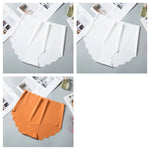 3Pcs/Set Women Ice Silk Panties Wavy Trim Seamless Underwear High Waist Panty No Show Briefs Invisible Ladies Lingerie M-XXL
