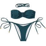 ZTVitality Solid Plaid Sexy Bikini 2026 Hot Sale Padded Bra Removable Straps Bandage Swimsuit Beach Wear Swimwear Women Biquini