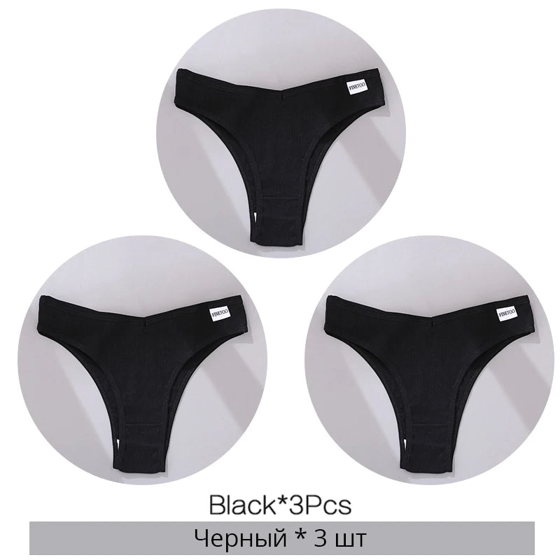 3Pcs/Set Cotton Women Briefs Sexy Seamless Brazilian Panties Female Low Rise Underwear Breathable Underpants Girls M-XL Intimate