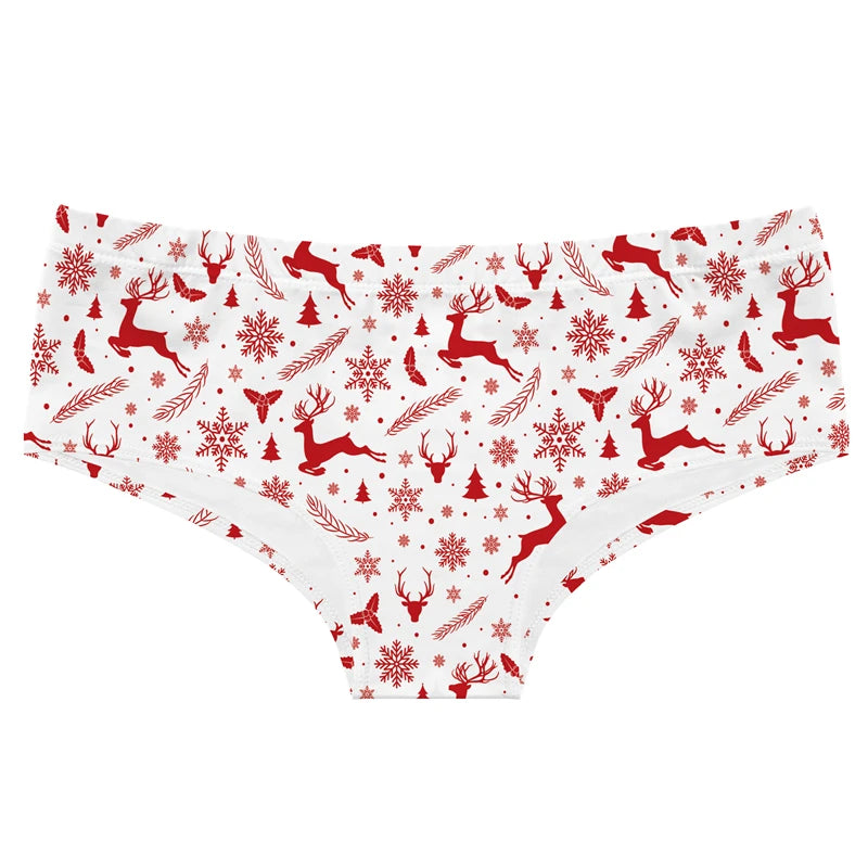 Christmas Theme Printing Women's Underwear Sexy Low-Waist Panties Temptation Wrap Buttocks Underpants Seamless Female Briefs