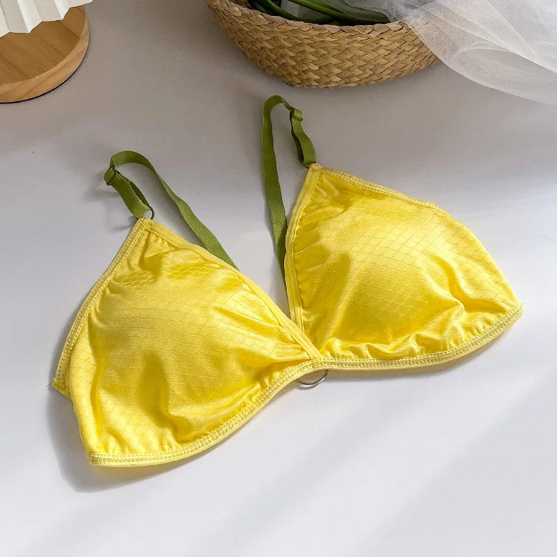 Women Push Up Bra Sexy Lingerie Bralette Wirefree Bra Sexy Deep Vneck Wireless Underwear Thin Seamless Bra Crossback Bra