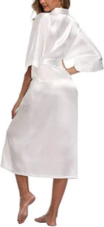 2021 New Satin Chiffon Robes Bridesmaid Robes Bride Robe Women Wedding Long Robe Bathrobe White Robe Satin Robe