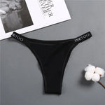 Sexy Low Rise Cotton Panties for Women Female Briefs Pantys LadiesLetter Belt Underwear Girls M-XL Intimates Lingerie FINETOO