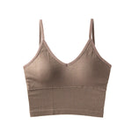 Women Tank Tops Sports Cropped Low Back Bralette Seamless Underwear Female Crop Top Sexy Lingerie Padded Camisole