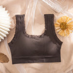 Women Wire Free Bra Removable Pad Bandeau Fixed Wide Lace Trim Strap Rib Tube Top Everyday Layering Intimates