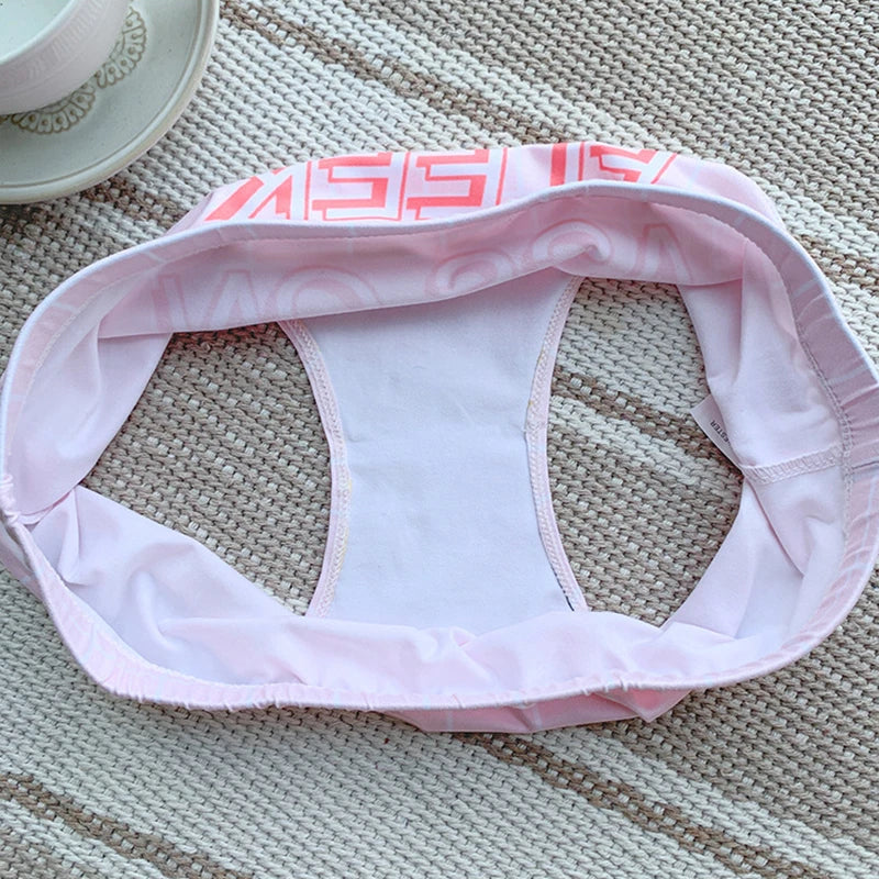 Ladies' Sexy Letter Print Panties with Elastic Waistband Thin Seamless Knickers Wrap Buttocks Lingerie Female Briefs