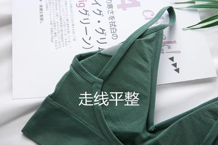 3Pcs/Set Women Sexy Crop Tops Seamless Bra Female Streetwear Sport Crop Top Tee Solid Color Underwear Lingerie Push Up Bra