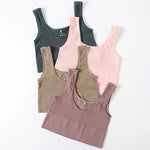 Women Crop Top Seamless Underwear Ribbed Bralette O Neck Bra Tops Female Bra Crop Top Fashion Tanks Top Streetwear Camisole