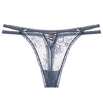 Seamless Invisible Female G-String Hollow Out Thin Belt Lady T-pants Sexy Cross-straps Thong Transparent Lace Women's T-back