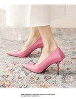 Pumps shoes Women Fashion Office Basic High Heels Work Lady Shoes Black Pink Green Thin Heels Brand Point Toe998