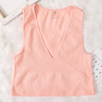 Women Crop Top Sexy Seamless Underwear Female Fitness Sleeveless Camisole Plunge Bralette Sports Cropped Tops Lingerie