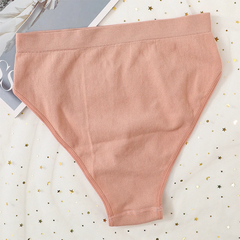1Pc High Waist Panties Women Seamless Briefs High-Leg Cut Underpants Female Sexy Lingerie Solid Color Sport Underwear Panty S-L