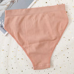 3Pcs/Set Seamless Panties Women High Waist Briefs High Cut Sports Bottom Underwear Female Stretch Rib Underpants Sexy Lingerie