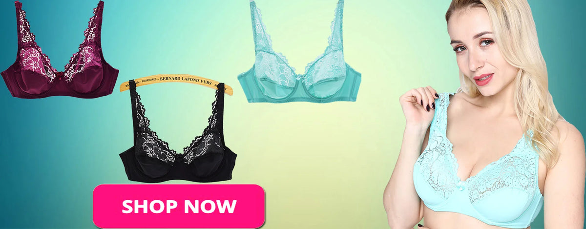 Plus Size Womens Lace Bra Lager Bosom See through Bralette Underwired Sexy Lingerie 34 36 38 40 42 44 B C D DD E F Cup