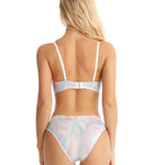 Rainbow Print Bra Women Underwear 2-pieces Suit Push Up Bralette Steel Ring Shockproof Brassiere With Briefs Lingerie Set