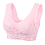 Front Cross Buckle Lace Bra Adjustment Gathering Women's Underwear Yoga Running Vest Seamless Without Steel Ring Brassiere