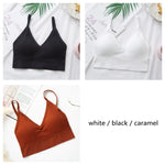 3Pcs/Set Women Sexy Crop Tops Seamless Bra Female Streetwear Sport Crop Top Tee Solid Color Underwear Lingerie Push Up Bra