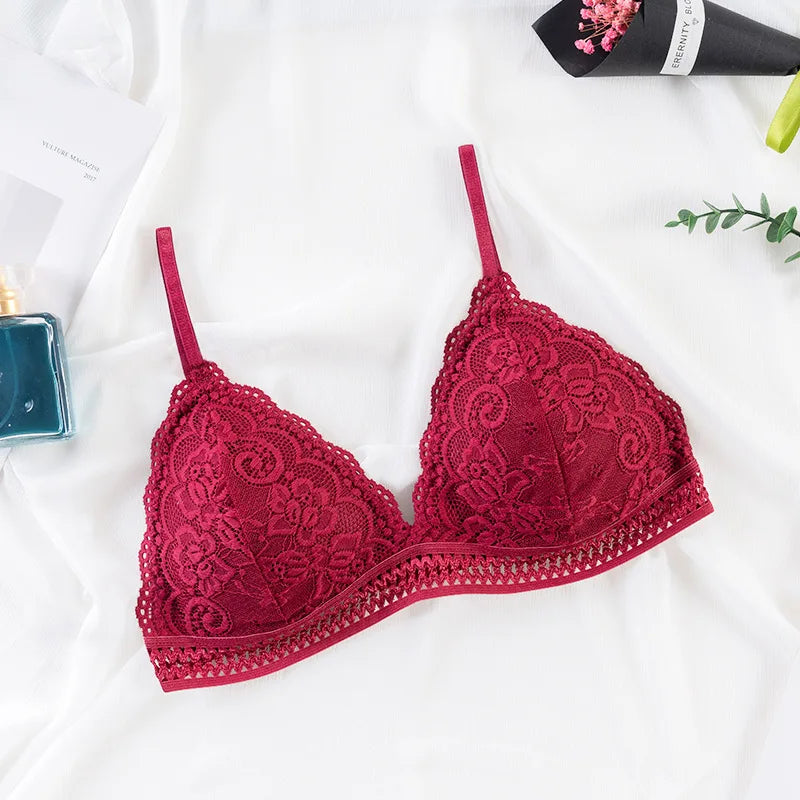 Women Lace Bralette Push Up Bras Female Wire Free Brassiere Backless Underwear Push-Up Bra Removable Pads Sexy Lingerie