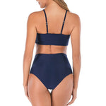Sexy Striped Bandeau Bikini High Waist Swimsuit Women Swimwear Female Two Pieces Bikini Set Bather Bath Swimming Suit Beachwear