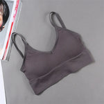 Women Tube Top Seamless Bra Crop Top Solid Color Sports Sexy Lingerie Active Bra Tops Underwear With Removable Pads