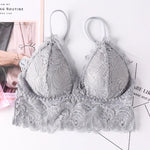 Floral Lace Bras Women Sexy Lingerie V-Neck Bralette Female Wire Free Underwear Beauty Back Push-Up Bra Brassiere