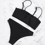 ZTVitality Solid Sexy Bikinis Push Up Bikini 2026 New Arrival Straps Padded Bra Mid Waist Swimsuit Solid Swimwear Women Biquini