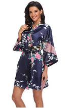 Rayon Robes Women Nightwear Flower Home Clothes Intimate Lingerie Casual Kimono Bath Gown Lady Sexy Night Dress Oversize 3XL