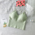 Women Crop Top Tank Top Female Top Seamless Underwear Camis Comfort Wireless Bras Top Removable Pads Female Camisole