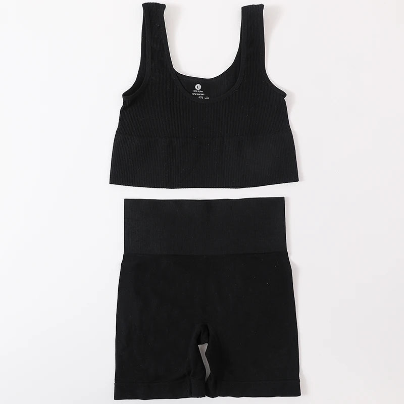 Women Bra And Panties Set Summer Tops Hip Push Up Shorts Active Bra Crop Top Lingerie Set Female Seamless Underwear