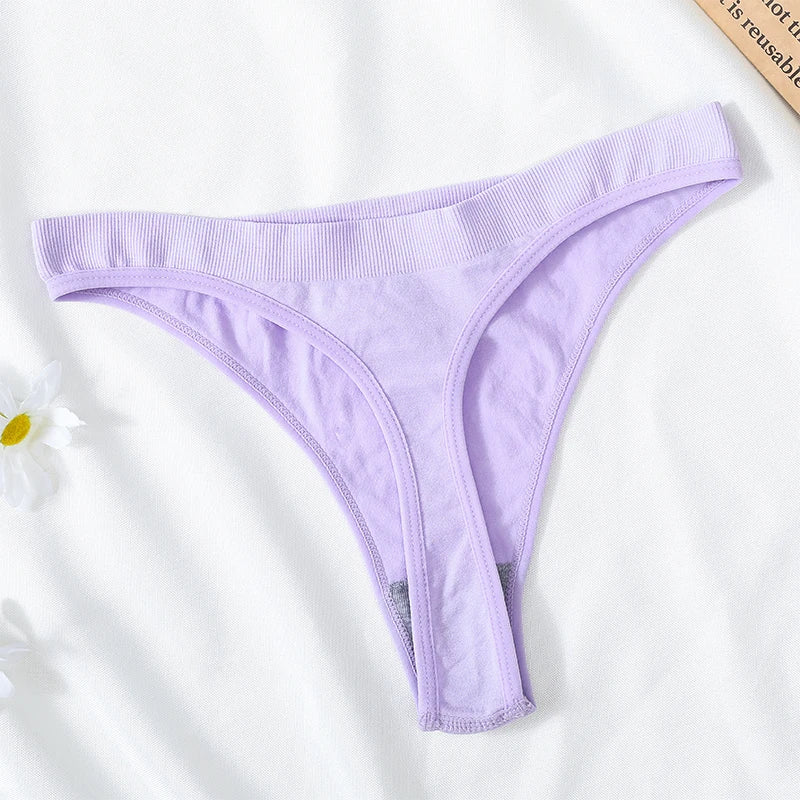 3Pcs/Set Women Brazilian Panties Low-Rise Thong Comfort T-back Underwear Sexy Lingerie High-Stretch Ｇ-string Multi Color M-XL