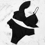 ZTVitality Sexy Bikinis Push Up Bikini 2021 Newest Solid Padded Bra Asymmetrical Ruffles Swimsuit Female Swimwear Women Biquini