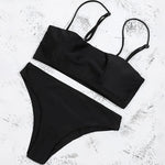 ZTVitality Solid Sexy Bikinis Push Up Bikini 2026 New Arrival Straps Padded Bra Mid Waist Swimsuit Solid Swimwear Women Biquini