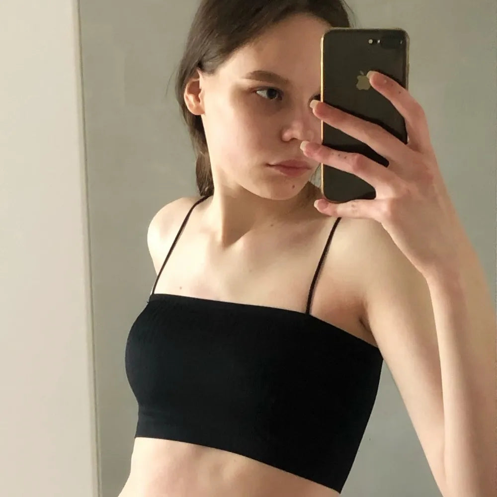 Tube Top Strapless Bras For Women Sexy Seamless Underwear Female Crop Top Sexy Lingerie Ice Silk Bandeau Removable Pads Bra