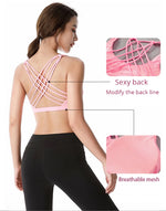 New Fitness Sports Bra for Women Push Up Cross Back Shockproof Running Gym Training Workout Yoga Underwear Crop Tops