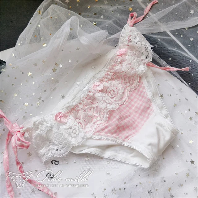 Women's Sexy Bandage Lace-Up Transparent Panty Seamless Cotton Crotch Briefs Buttocks Wrap Knickers Lady Underwear