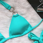 Luxury Rhinestones Bikin 2026 New Women Solid Red Blue Bandage Cross Diamond Thong Swinsuit Beach Bathing Suit Swimwear Biquini