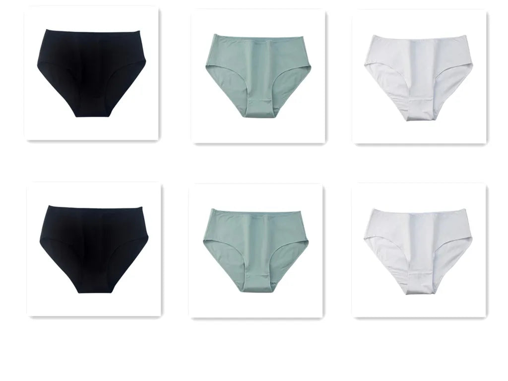 6Pcs/Set Women High Waist Cotton Briefs Breathable Panties Seamless Edge Comfort Underwear Solid Color Soft M-2XL Intimates