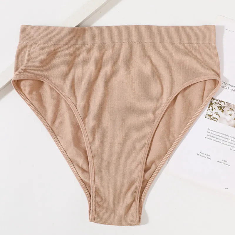 1Pc High Waist Panties Women Seamless Briefs High-Leg Cut Underpants Female Sexy Lingerie Solid Color Sport Underwear Panty S-L