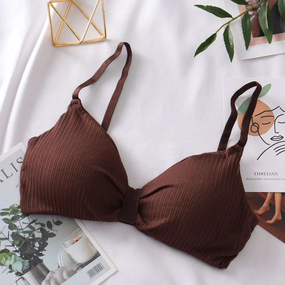 Push-Up Bras for Women Sexy Adjustable Straps Brassiere Wire Free Bra Seamless Underwear Solid Color Lingerie One Size