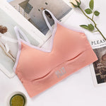 Women Crop Top Seamless Sports Push-Up Bra Tube Top Lingerie Underwear Streetwear Padded Camis with Straps Daily Wear Tops