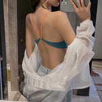 Women Push Up Bra Sexy Lingerie Bralette Wirefree Bra Sexy Deep Vneck Wireless Underwear Thin Seamless Bra Crossback Bra