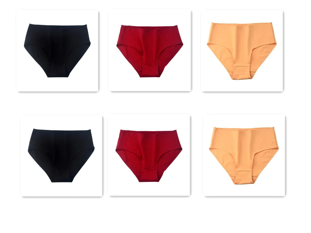 6Pcs/Set Women High Waist Cotton Briefs Breathable Panties Seamless Edge Comfort Underwear Solid Color Soft M-2XL Intimates