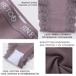 FINETOO Women Cotton Panties M-2XL Sexy Hollow Out Lace Briefs Female Letter Belt Brazil Underwear Girl Big Size PantyLingerie