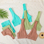 Seamless Bra And Panties Set Push Up Bras Women Sexy Lingerie Female High Waist G-String V-neck Brassiere Underwear Set