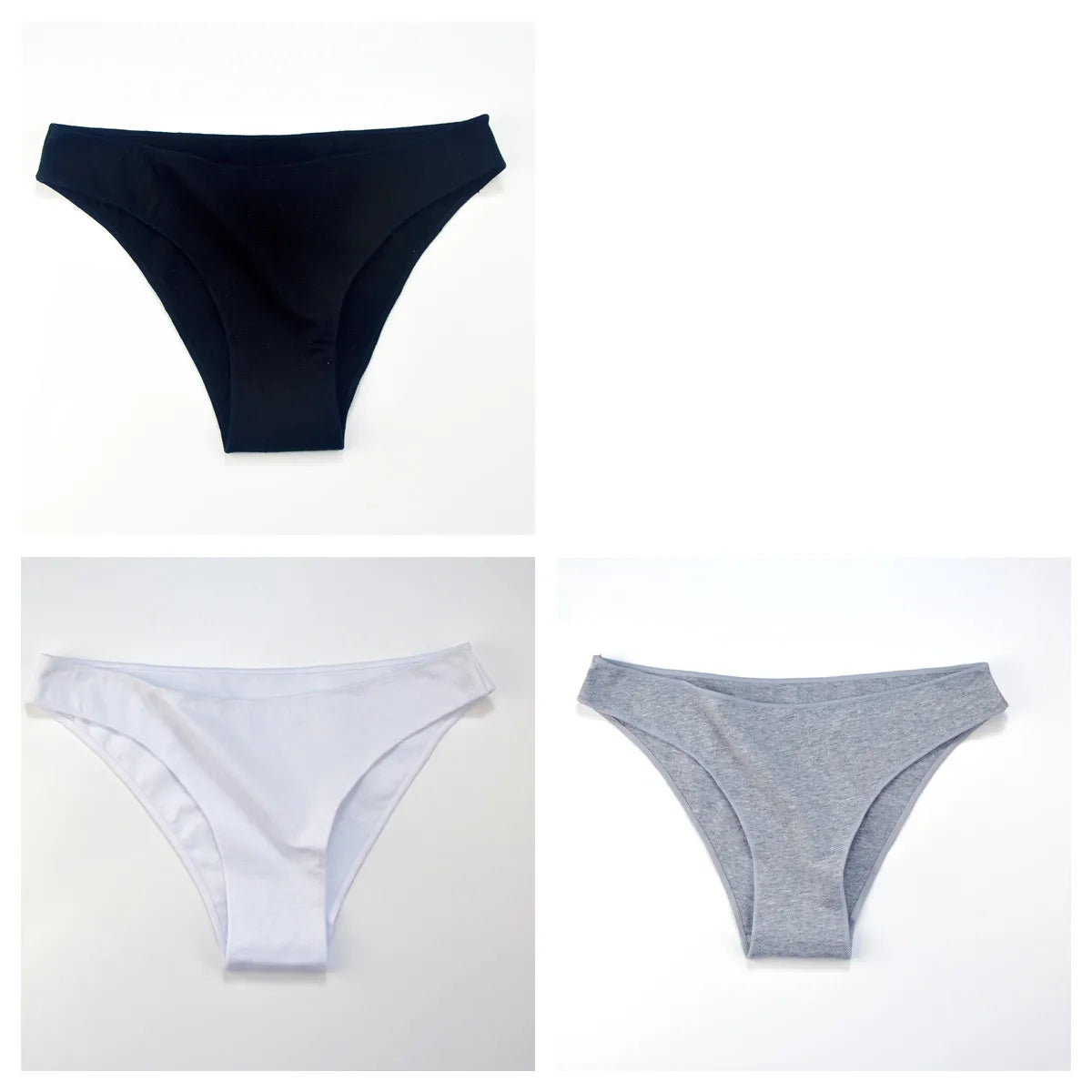 3Pcs/Set Women Cotton Bikini Briefs Skin-Friendly Low Rise Underwear Seamless Edge Soft Stretch Daily Ladies Panties M-XXL