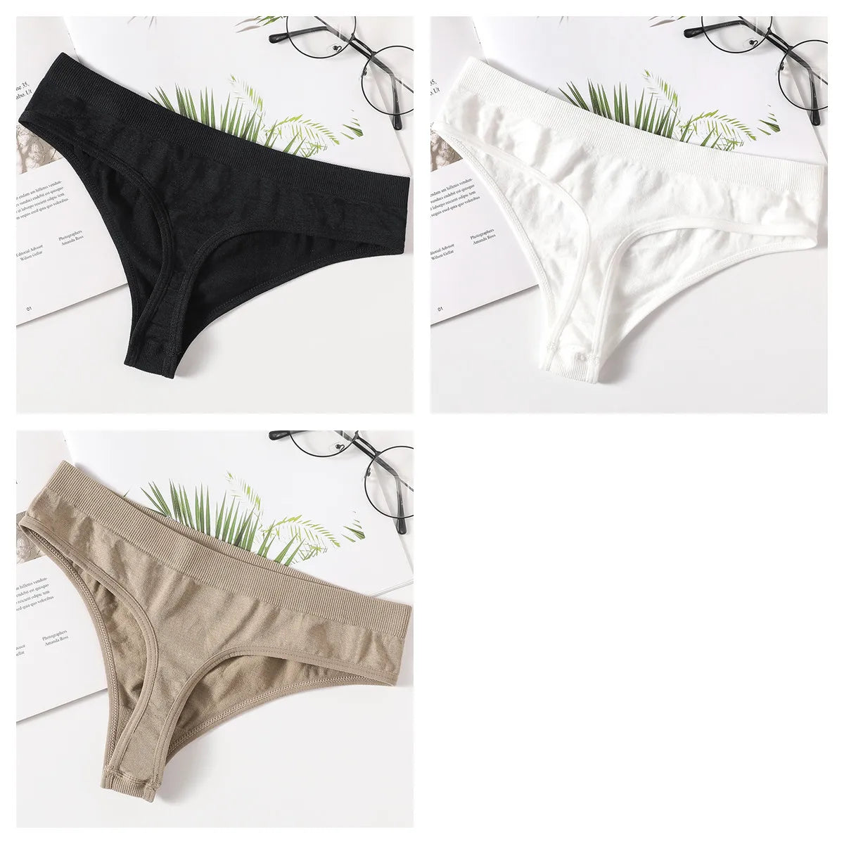 3Pcs/Set Thongs Women's G-String Sexy Female Seamless Underwear Breathable Panties Soft Sexy Lingerie Comfort Intimate