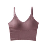 Women Tank Tops Sports Cropped Low Back Bralette Seamless Underwear Female Crop Top Sexy Lingerie Padded Camisole