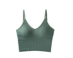 Women Tank Tops Sports Cropped Low Back Bralette Seamless Underwear Female Crop Top Sexy Lingerie Padded Camisole